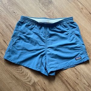 Light Blue Patagonia Baggies 5”